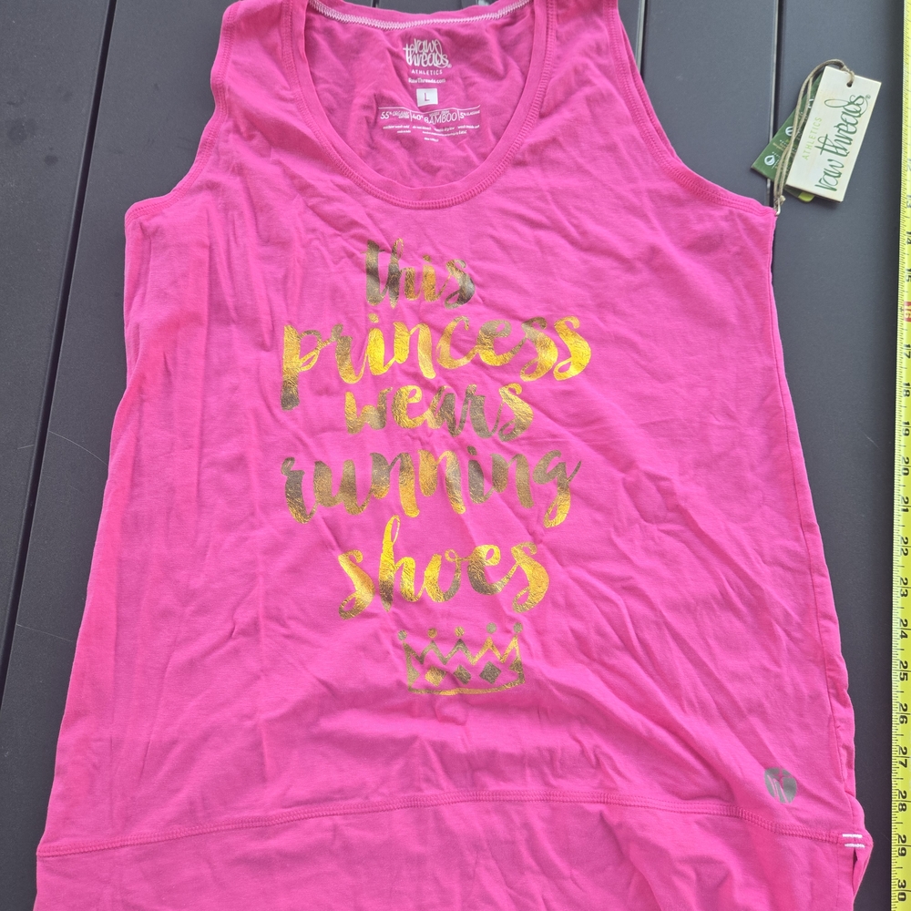 NWT Raw Threads This Princess Wears Running Shpes Tank Sz Large